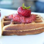 Strawberry Macadamia Nut Paleo Waffles