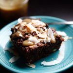 BROWNIES WITH CARAMEL AND TOASTED COCONUT FLAKES